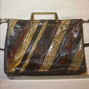 Vintgage snakeskin laptop handbag